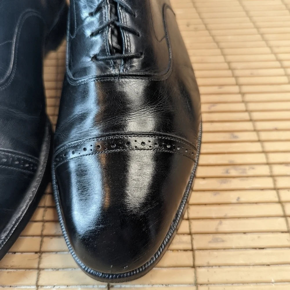 Johnston & Murphy Aristocraft Black leather captoe Oxford Dress shoes men's sz 8